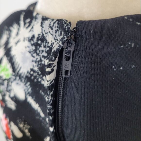 VINTAGE‎ 60s/70s dress black floral sleeveless midi  M - Picture 5 of 13